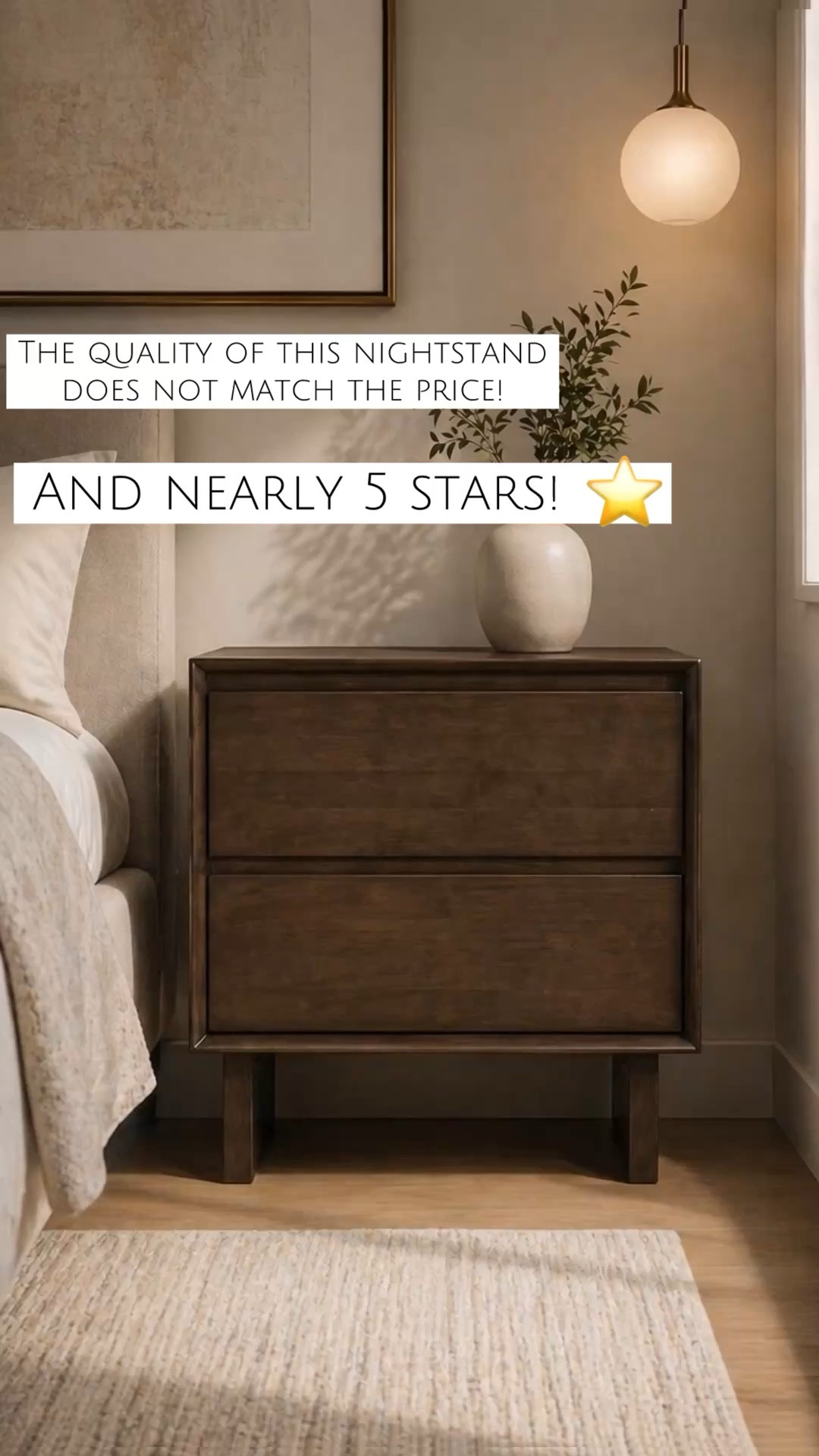 The quality of this nightstand does not match the price! The reviews are all nearly 5 stars! I love this piece! 

#LTKHome #LTKSaleAlert