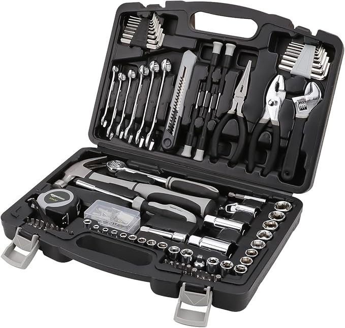 Amazon Basics 131-Piece General Household Home Repair and Mechanic's Hand Tool Kit Set | Amazon (US)