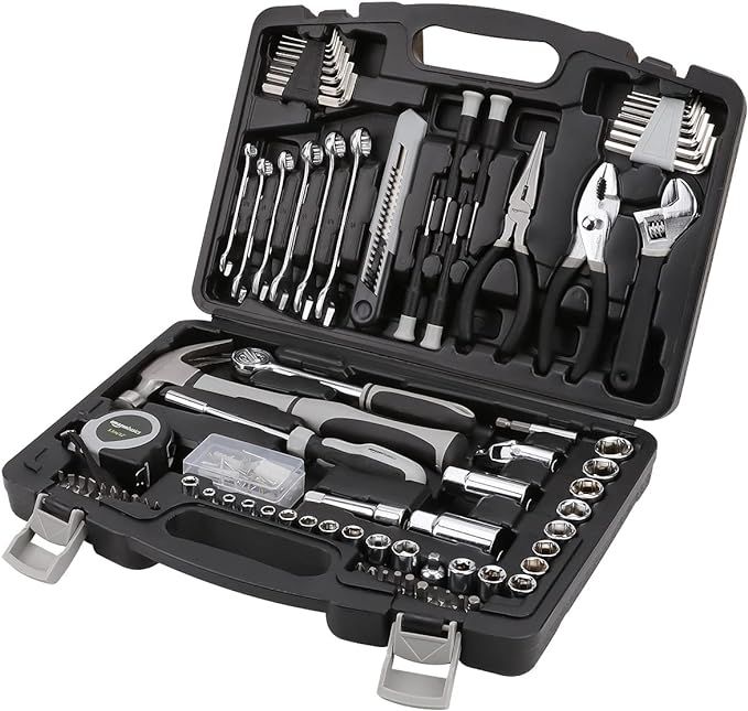 Amazon Basics 131-Piece General Household Home Repair and Mechanic's Hand Tool Kit Set | Amazon (US)