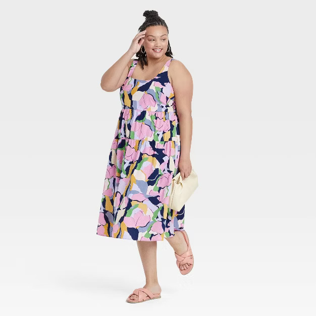 Women's Plus Size Sleeveless Tie-Back Tiered Dress - Ava & Viv™ | Target