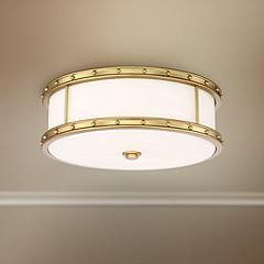 Flush Mount 15 1/2" Wide Liberty Gold Drum LED Ceiling Light | Lamps Plus