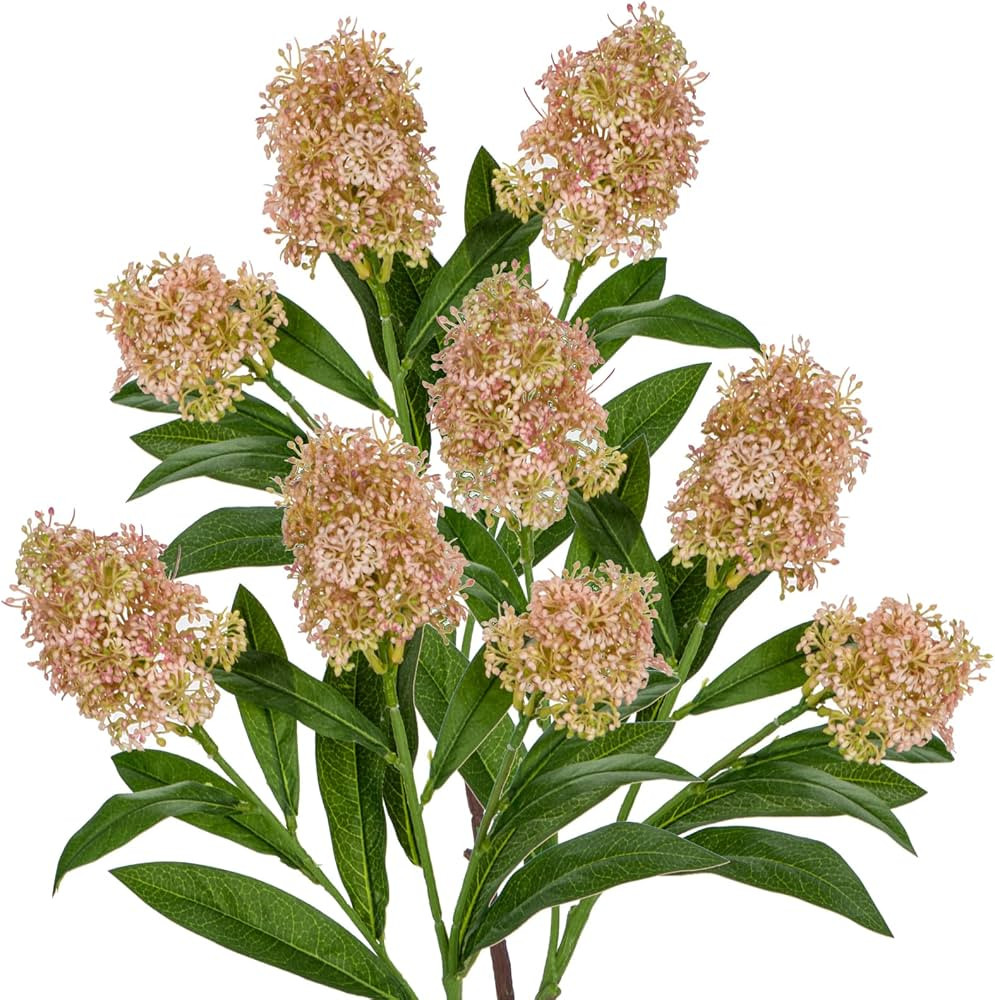 Briful 3PCS Artificial Flowers Faux Skimmia Spray with Leaves 22.8 Inch Long Stem Fake Flowers fo... | Amazon (US)