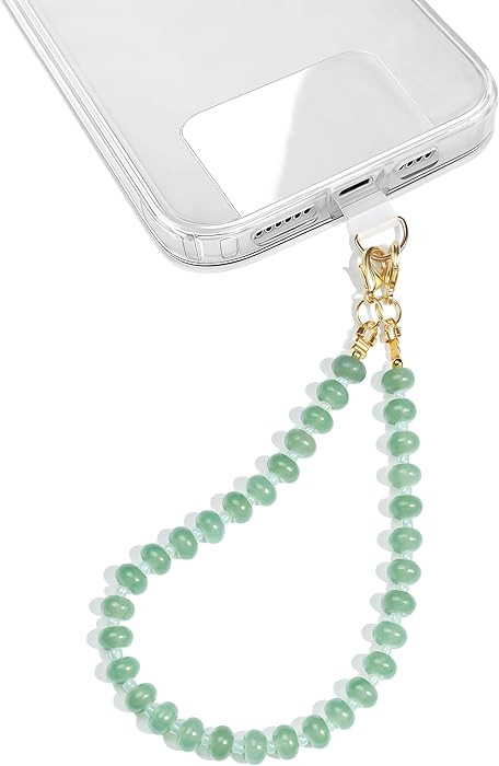 Amazon.com: Lostars Natural Stone Beaded Phone Wrist Strap, Handmade phone charm with Tether Tab,... | Amazon (US)