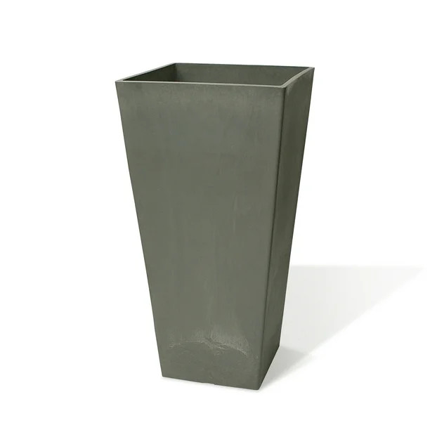 Algreen Valencia Planter, Square Taper Planter with Elevated Plant Shelf, 14-In. by 24-In. Height... | Walmart (US)