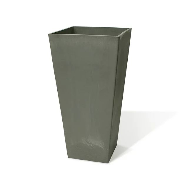 Algreen Valencia Planter, Square Taper Planter with Elevated Plant Shelf, 14-In. by 24-In. Height... | Walmart (US)
