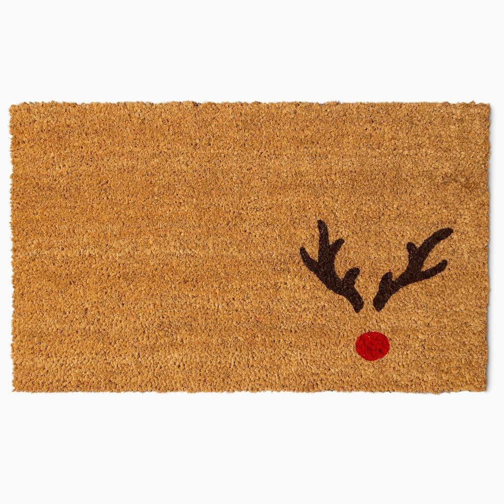 Nickel Designs Hand-Painted Doormat - Reindeer | West Elm (US)