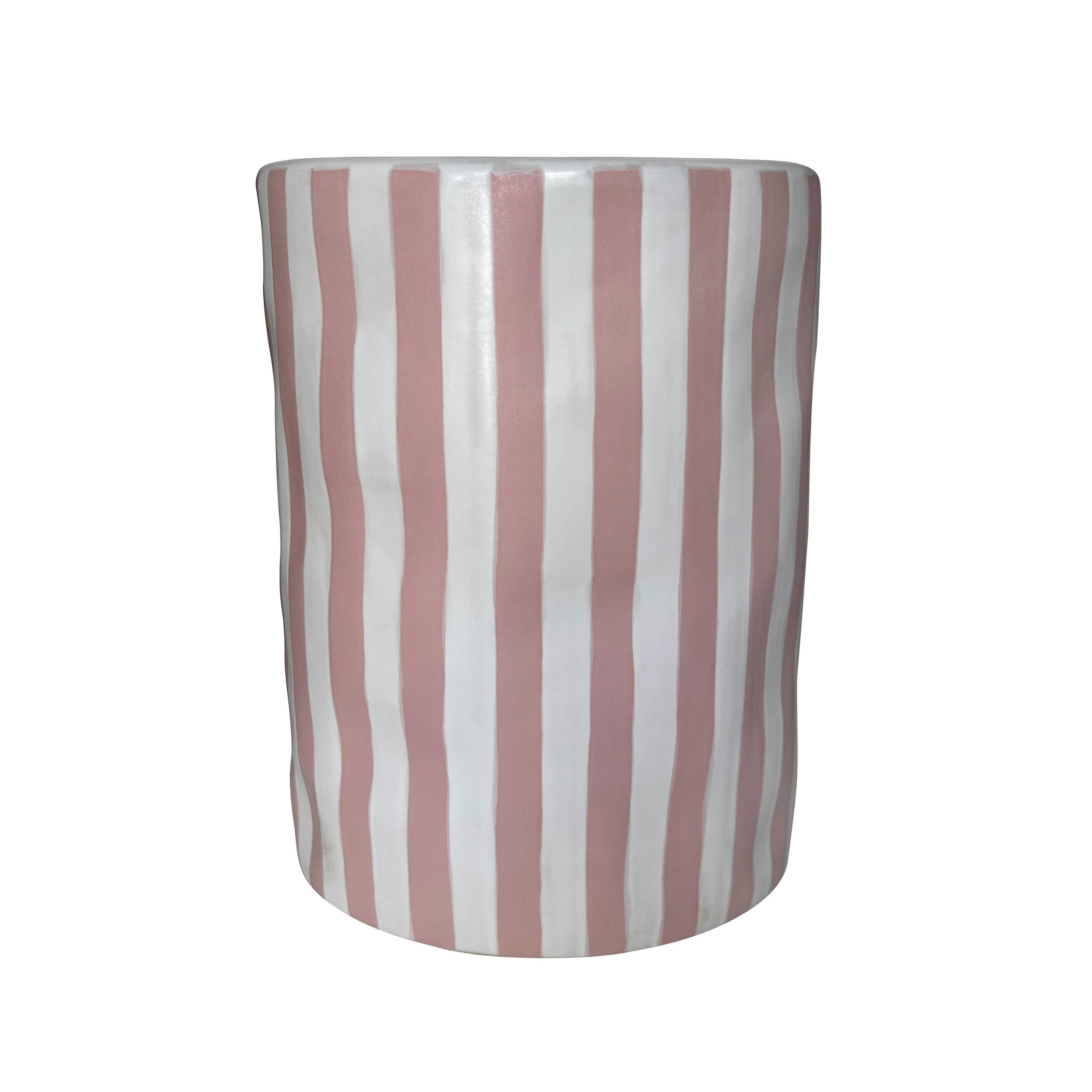 Tempest Ceramic Table In Pink Stripes | Wayfair North America