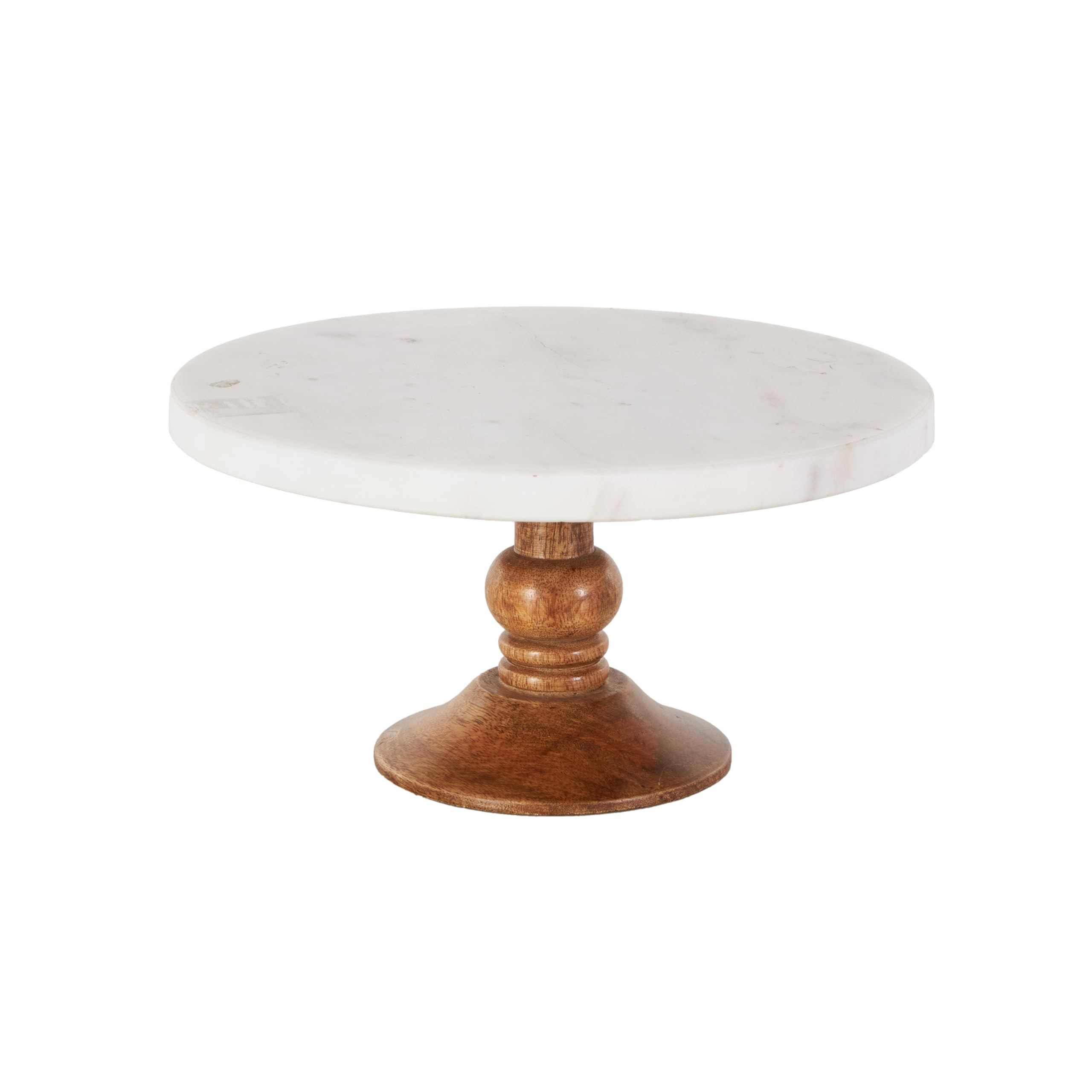 Deco 79 Mango Wood Cake Stand with Wood Base, 10" x 10" x 5", White | Amazon (US)