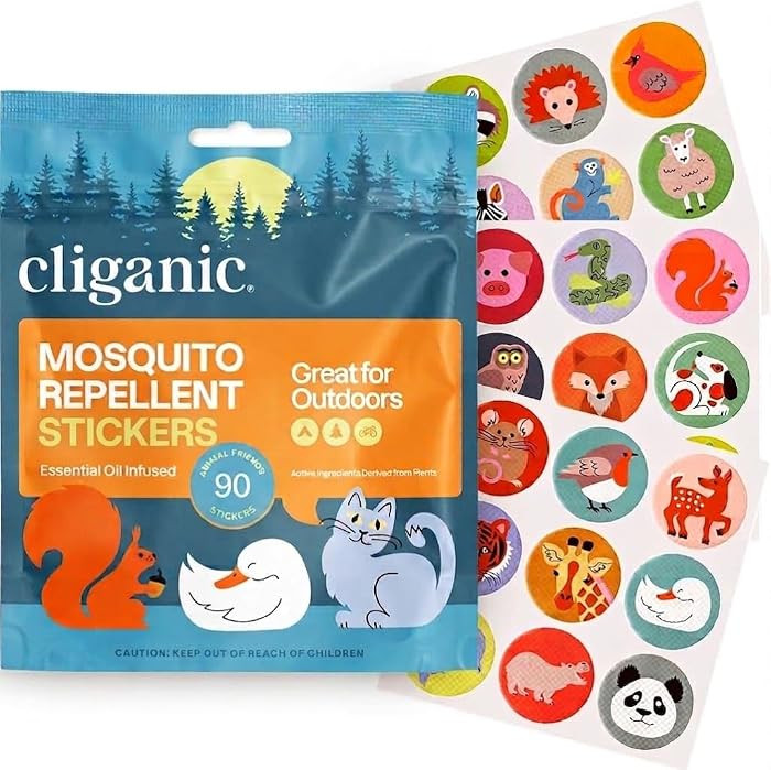 Cliganic Mosquito Repellent Stickers for Kids (90 Pack) - Animal Toddler Patches, Natural DEET-Fr... | Amazon (US)