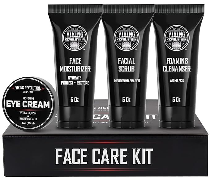 Viking Revolution Mens Skin Care Kit - Mens Facial Care Kit for Men Skincare - Includes Rejuvenat... | Amazon (US)