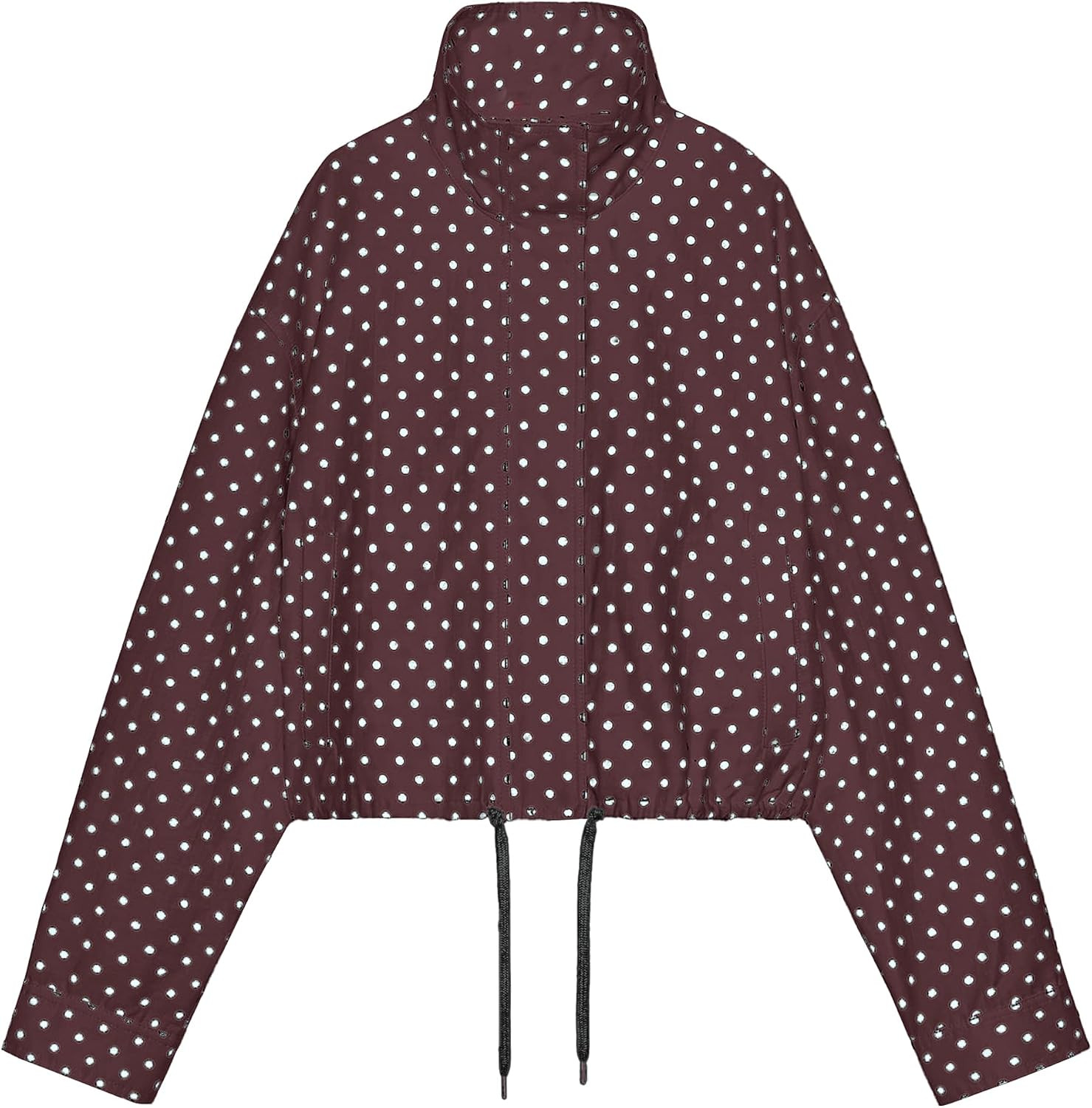 Women Polka Dot Jacket Zip Up Lightweight Cropped Bomber Coat | Amazon (US)
