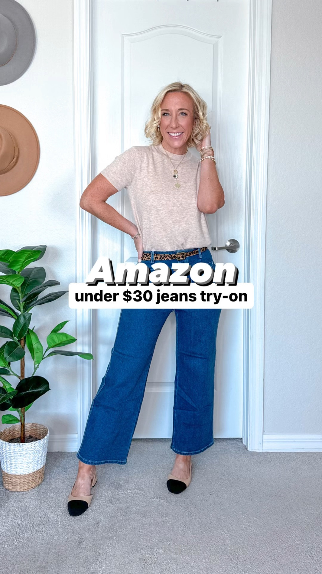 These jeans are cute and comfortable… and less than $30!
• jeans - size small (though I wish I could have tried a size smaller, however, this is the smallest size). Comes in sizes S-XXL & 8 washes. This color: Darkest Blue.
• sweater - size small. Color: apricot. And it’s SO SOFT!
• belt - old but linked a similar option!
• shoes - tts. 
• jewelry - currently all on sale for $25!
* white tank - size small.
* brown 2-piece set - size medium, but needs a small.


#LTKSeasonal #LTKVideo #LTKOver40