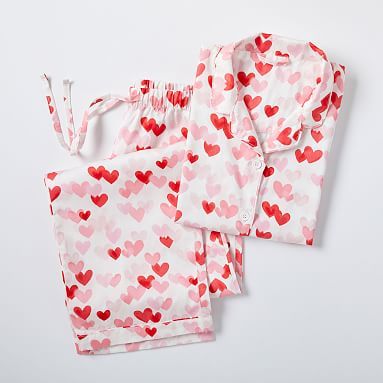 Heart Sateen Pajamas | Pottery Barn Teen