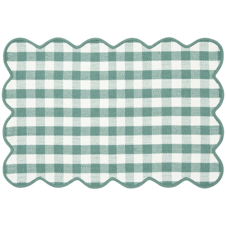 Way To Celebrate 24X36 Scallop Green Polyester Outdoor Layering Rug - Walmart.com | Walmart (US)