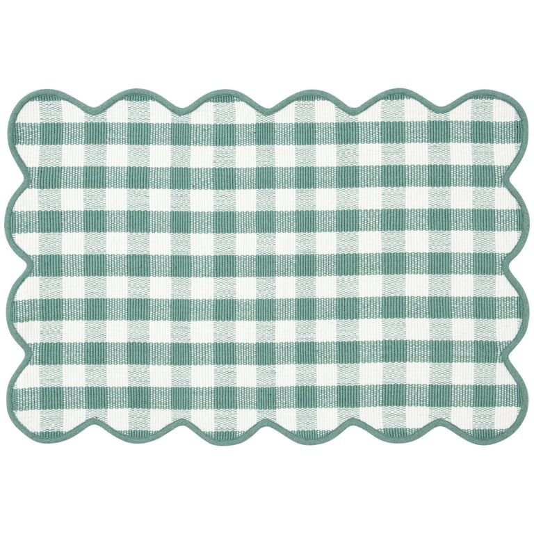 Way To Celebrate 24X36 Scallop Green Polyester Outdoor Layering Rug - Walmart.com | Walmart (US)