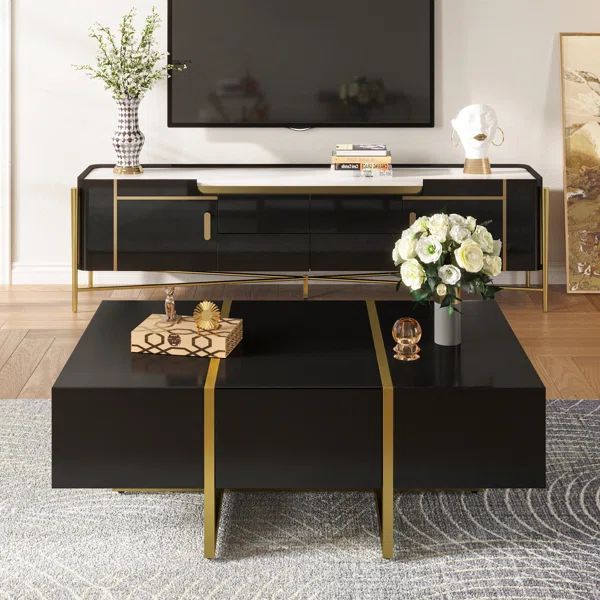 Sylvie Stanton 47.2" Wide Sled Coffee Table with Storage | Wayfair North America