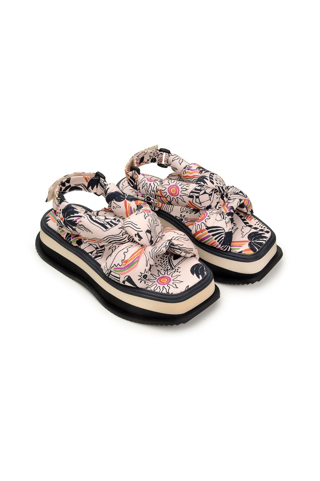 Birds Scarf Flatform Sandal | FarmRio (US)