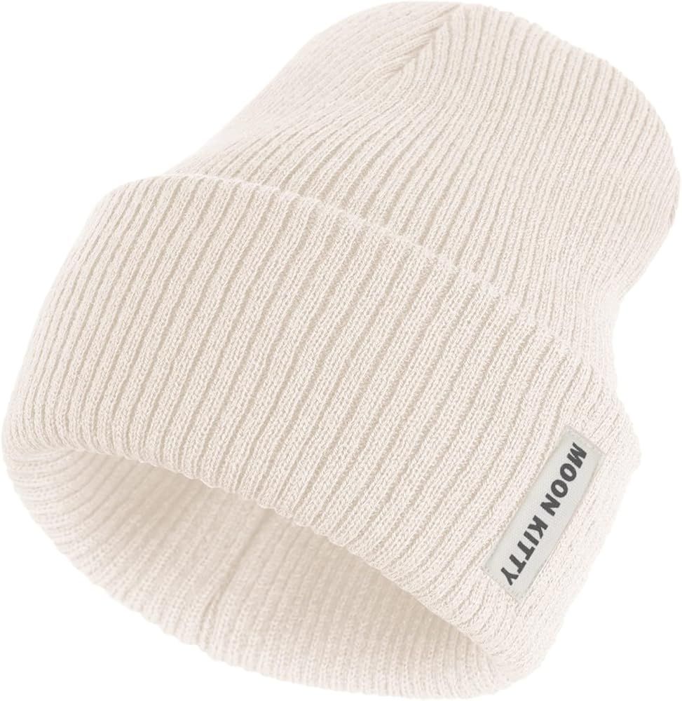 Moon Kitty Toddler Beanie for Boys Girls Baby Kids Beanies Knit Winter Hats | Amazon (US)