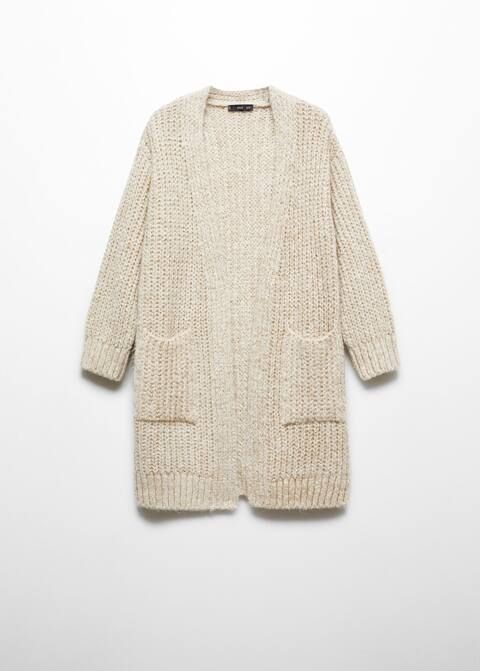 Lurex chunky-knit cardigan | MANGO (US)