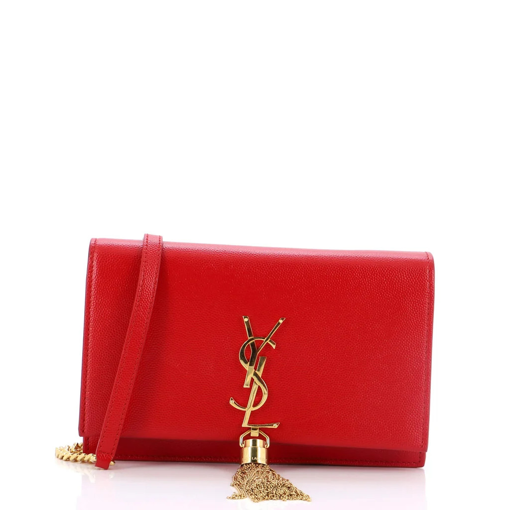 Classic Monogram Tassel Crossbody Bag Grainy Leather Small | Rebag