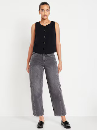 High-Waisted Barrel Ankle Jeans | Old Navy (US)