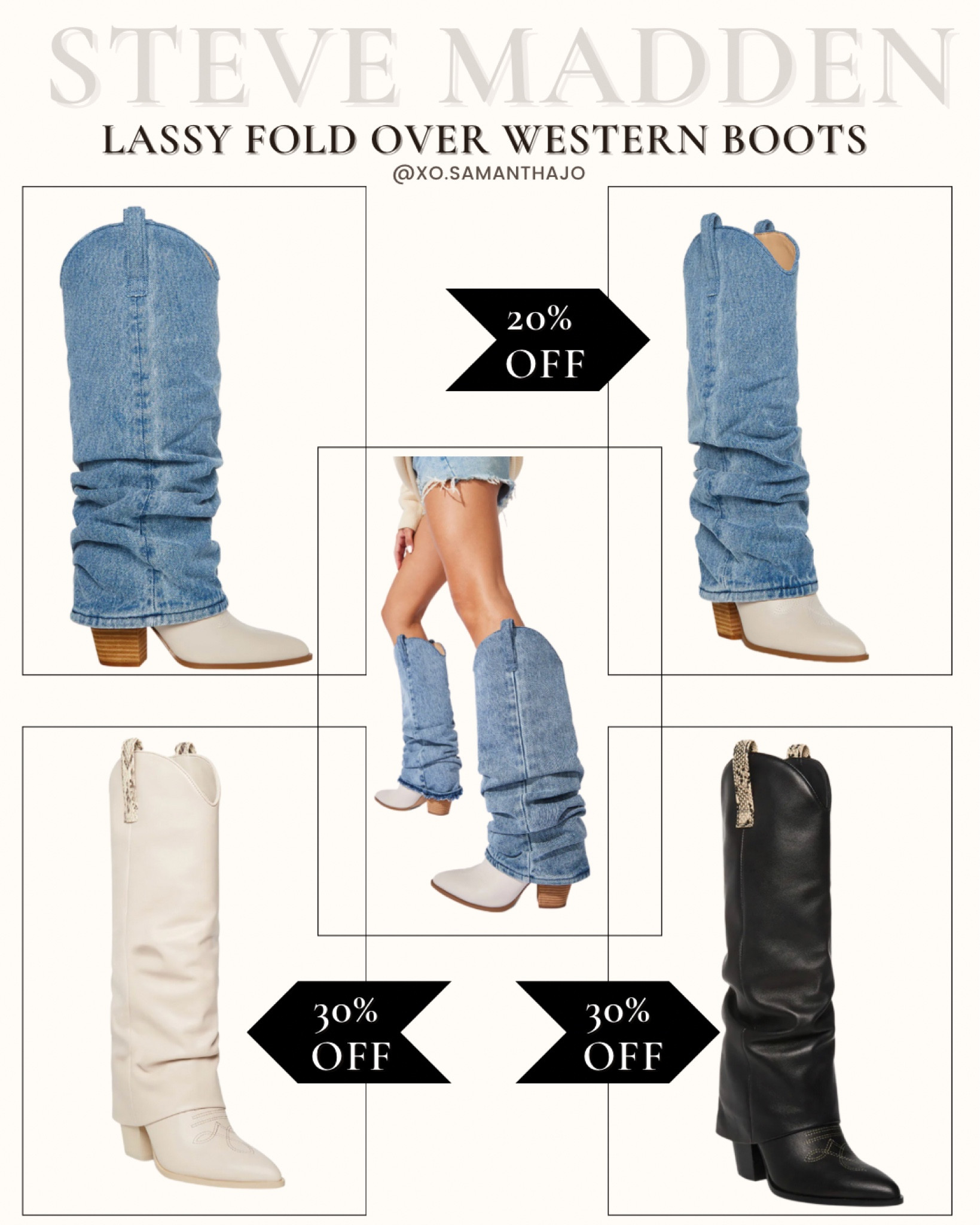 Steve Madden Lassy Fold Over Western Boots