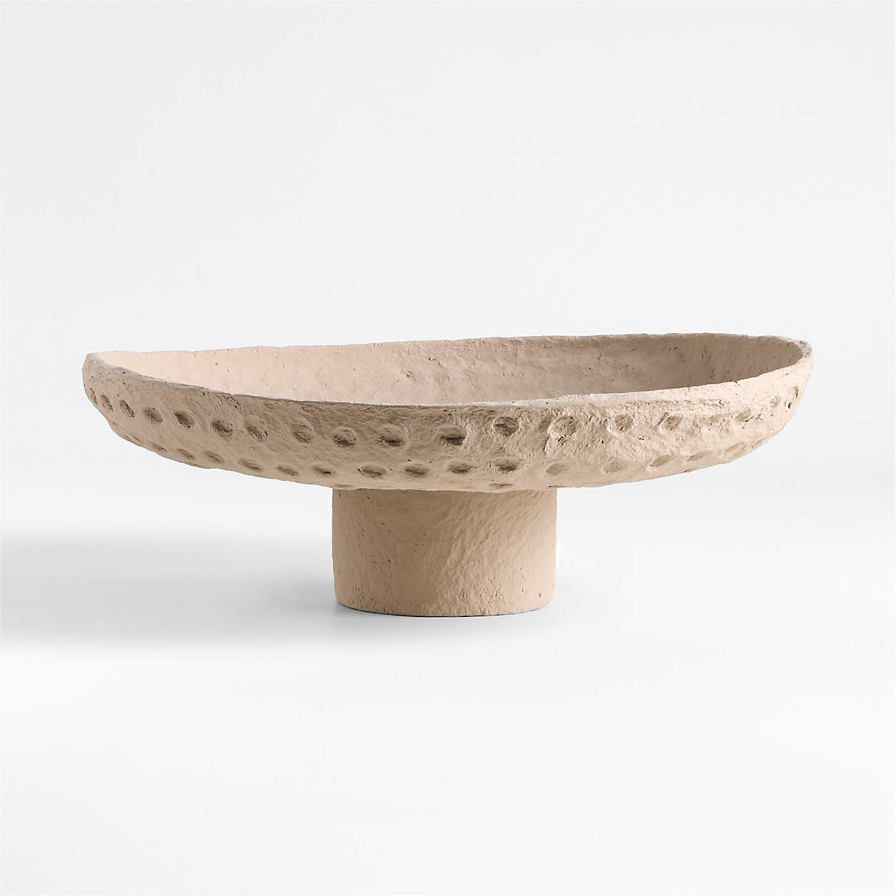 Oaxaca Taupe Cotton Mache Centerpiece Bowl 18" + Reviews | Crate & Barrel | Crate & Barrel