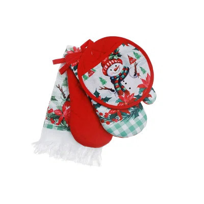 4 Pc Kitchen Set (Snowman With Poinsettia) | Wayfair North America