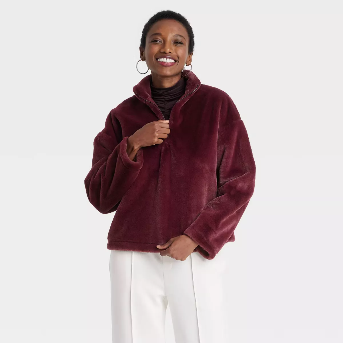 Women s Faux Fur Quarter Zip curated on LTK