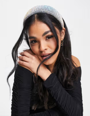 ASOS DESIGN wide headband in black with crystal detail  | ASOS | ASOS (Global)