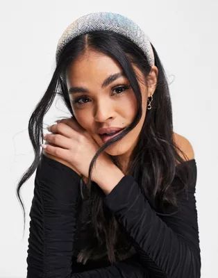 ASOS DESIGN wide headband in black with crystal detail  | ASOS | ASOS (Global)