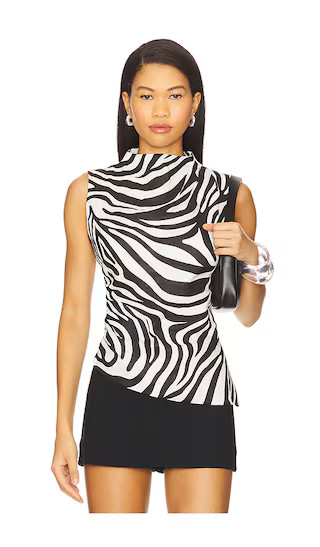 x REVOLVE Linen Ruched Top in Zebra | Revolve Clothing (Global)
