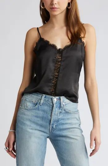 Open Edit Lace Inset Satin Camisole | Nordstrom | Nordstrom