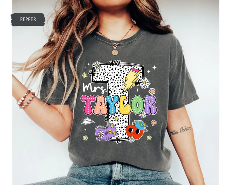 Custom Teacher Name Shirt, Teacher Shirt for Women, Teacher Gift, Teacher Team Shirt, Back To Sch... | Etsy (US)