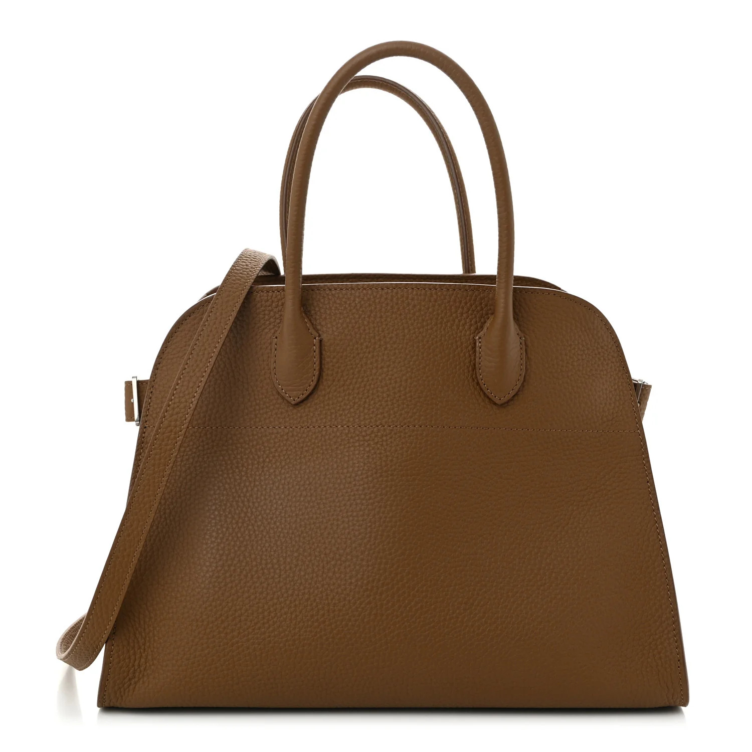 The Row Matte Grained Calfskin Soft Margaux 12 Taupe 1725628 | FASHIONPHILE (US)