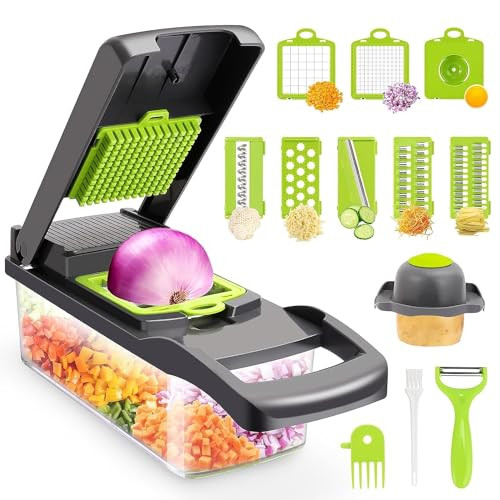 Vegetable Chopper,Senbowe Multifunctional 13-in-1 Food Choppers Onion Chopper Vegetable Slicer Cu... | Amazon (US)