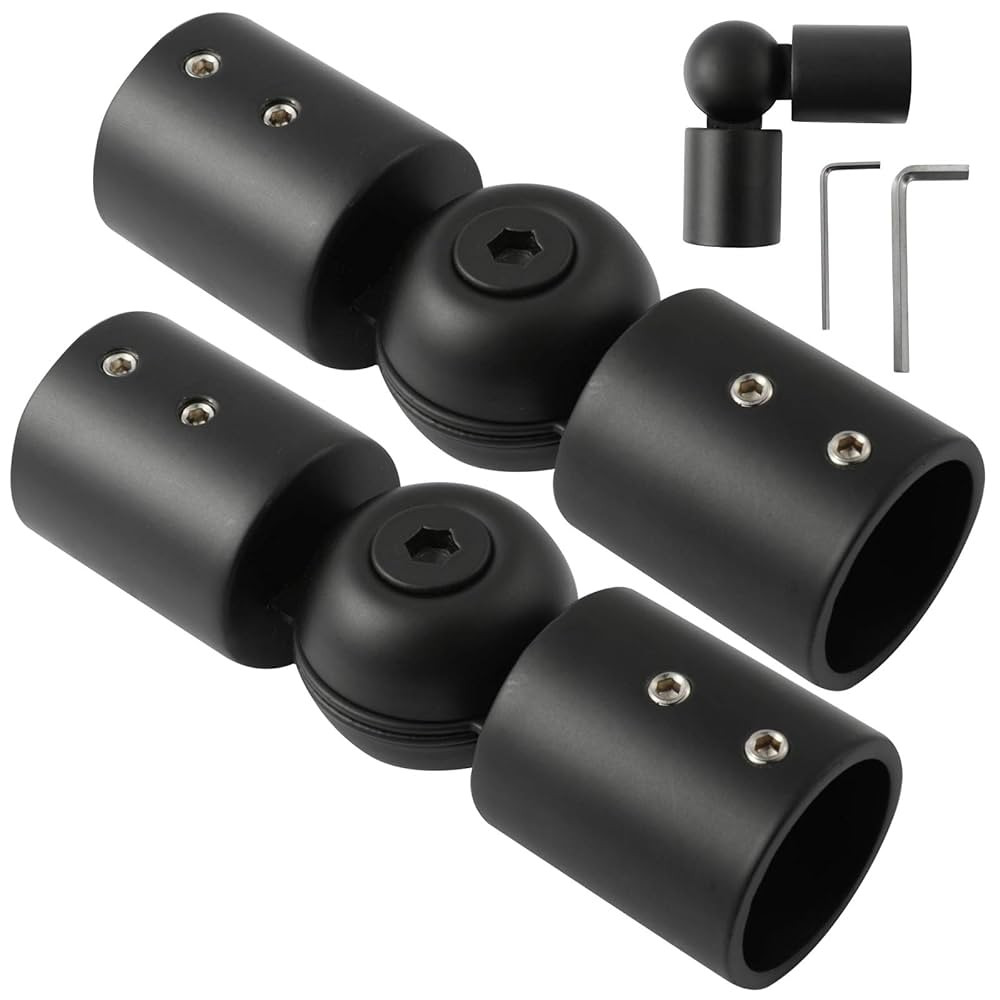 Heavy Duty Hinged Elbow Connector Curtain Rod Corner Connector Elbow Connector for 1 Inch Bay Win... | Amazon (US)