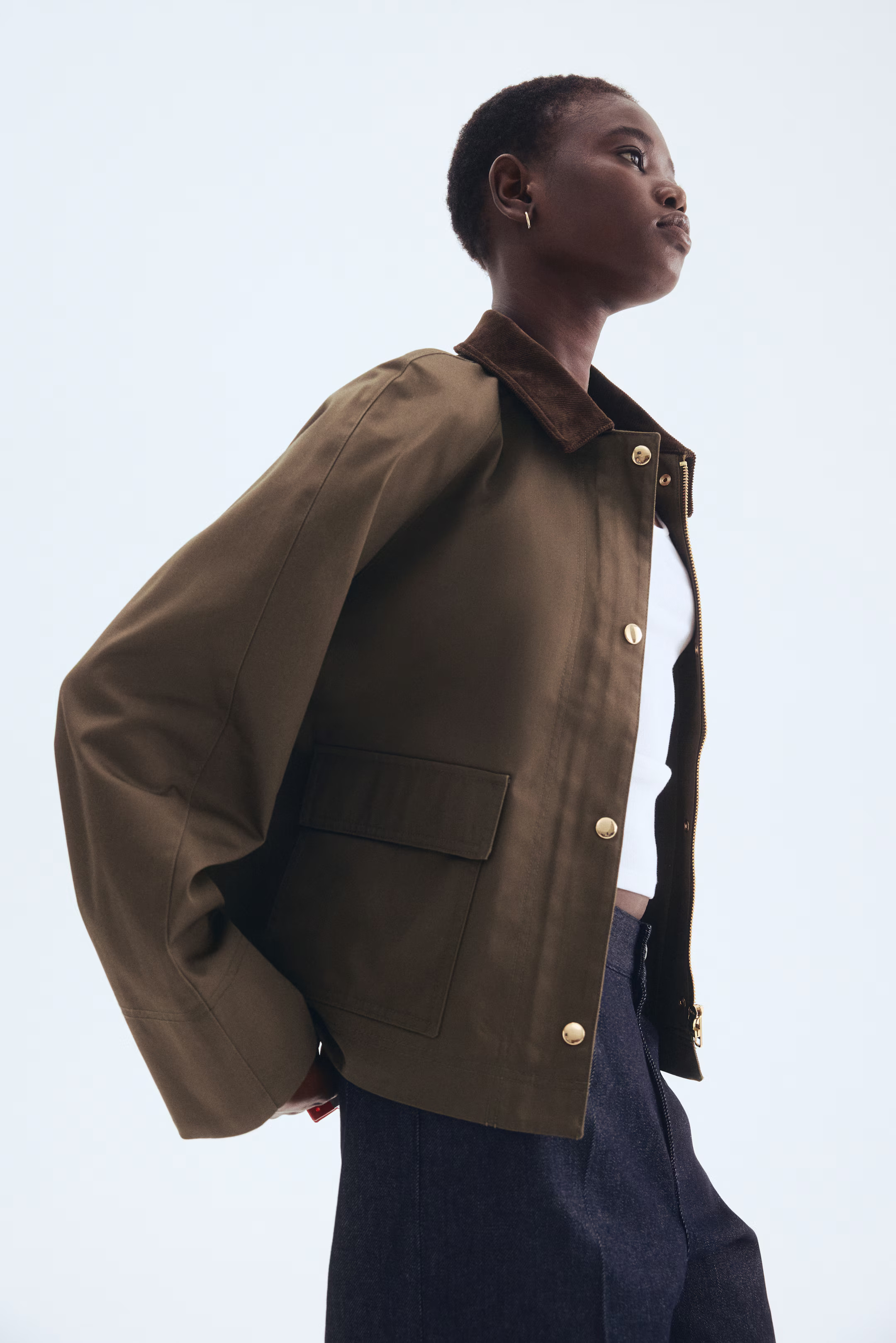 Jacket with Corduroy Collar | H&M (US + CA)