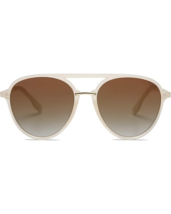 SOJOS Retro Aviator Polarized Sunglasses for Women Men Double Bridge Ladies Shades | Amazon (US)