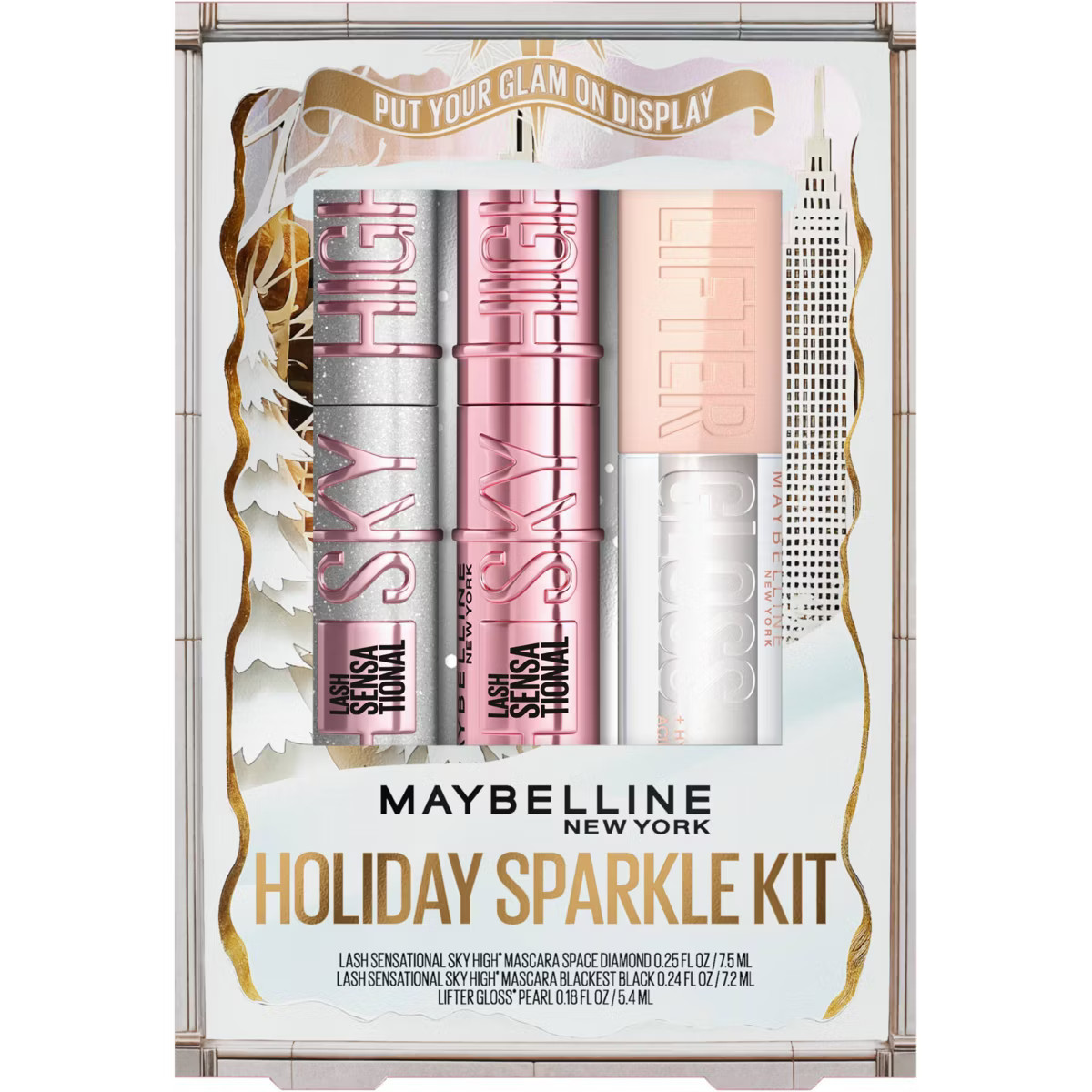 Maybelline Holiday Sparkle Kit Sky High Mascaras and Lifter Lip Gloss Set- 3pc | Target