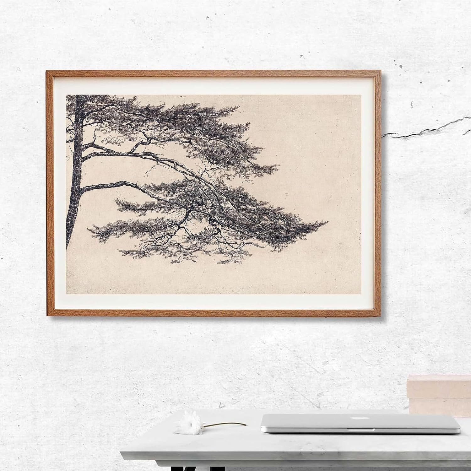Black and White Tree Poster Tree Sketch Wall Art Farmhouse Botanical Prints Abstract Tree Artwork... | Amazon (US)