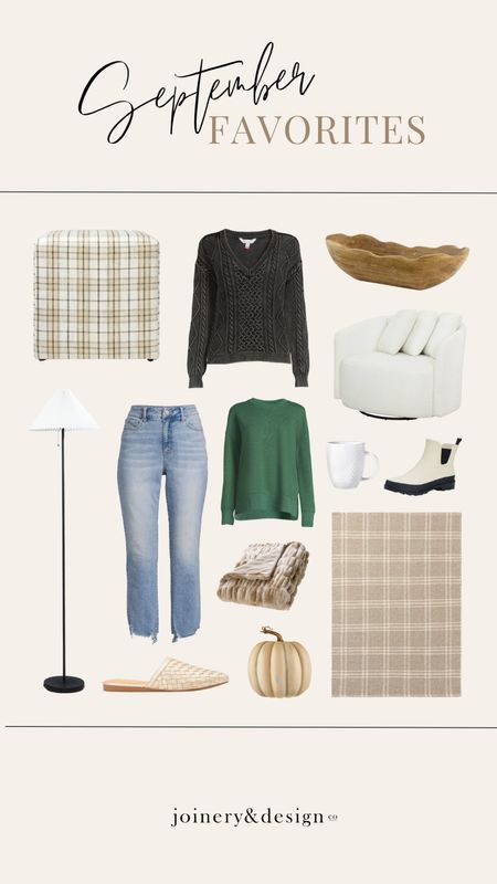 Favorites lately!! Fall decor, Walmart fashion finds, and cozy furniture pieces (in LOVE with the plaid upholstered cube from Studio McGee!). 

#sweaters #falloutfits #jeans #boots #Target 

#LTKHoliday #LTKhome #LTKSeasonal