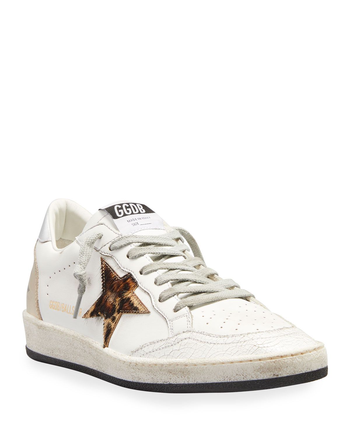 Ballstar Mixed Leather Low-Top Sneakers | Neiman Marcus