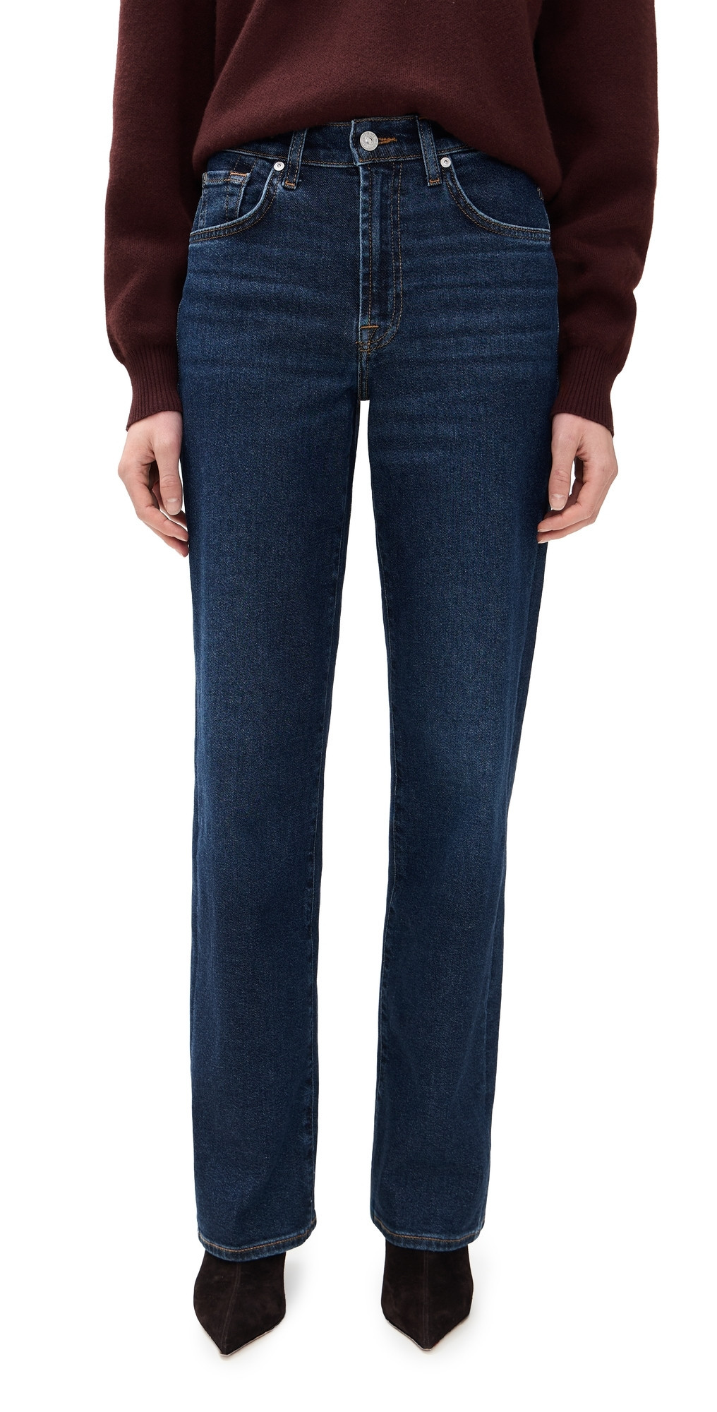 7 For All Mankind Stovepipe Straight Jeans Bluecrest 32 | Shopbop