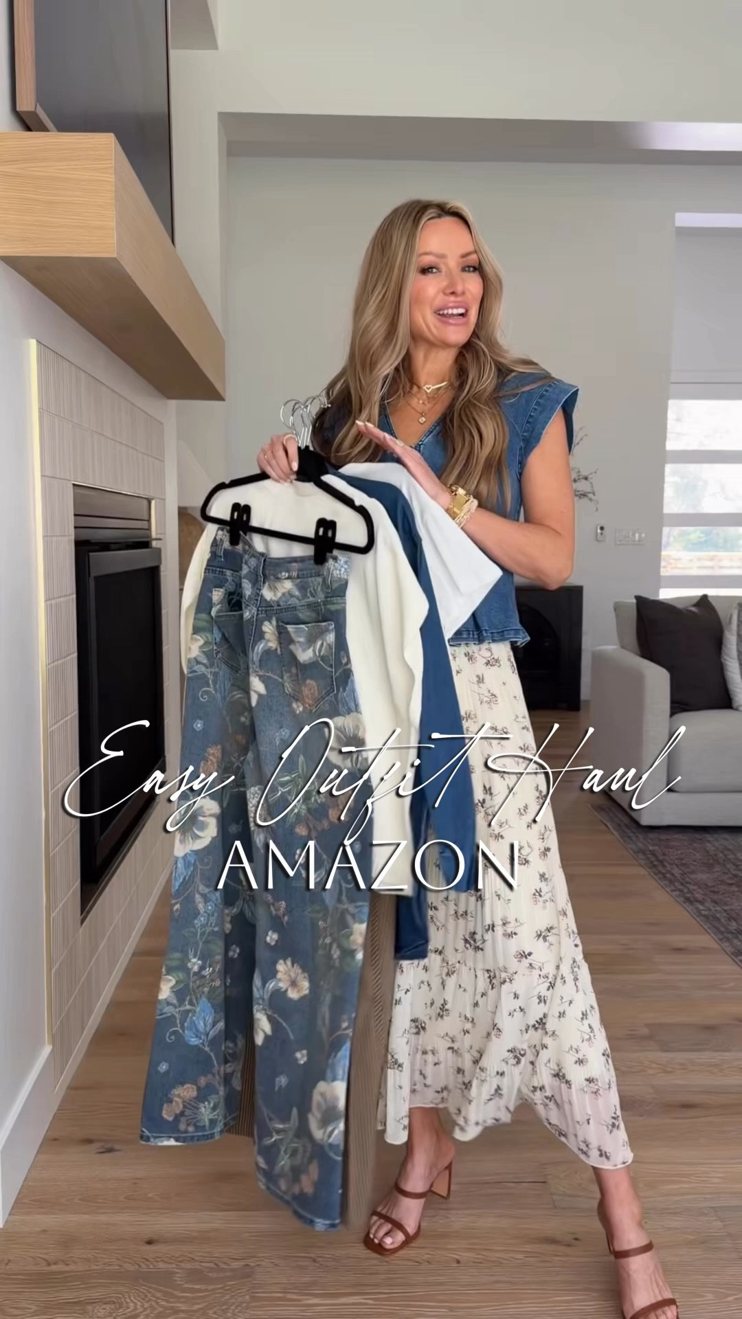 Amazon outfits that make getting dressed easy 🤎 comment AMAZON and I’ll send you the details 

Floral wide-leg jeans, an easy neutral button top, denim vest with a flowy midi skirt, relaxed drawstring pants with a basic tee, cropped denim with a breezy knit tank, comfy sandals, everyday bags and more.

Affordable Amazon fashion finds that look elevated but feel effortless — perfect for everyday outfits, mom style, casual spring outfits, and neutral chic capsule wardrobe staples.

#amazonfashionfinds #affordablefashion #amazonstyle #amazonoutfits #everydayoutfitideas 