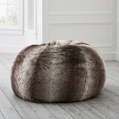 Gray Ombre Faux-Fur Bean Bag Chair | Pottery Barn Teen | Pottery Barn Teen