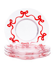Set Of 4 Bow Ribbon Border Plates | Kitchen & Dining Room | Marshalls | Marshalls