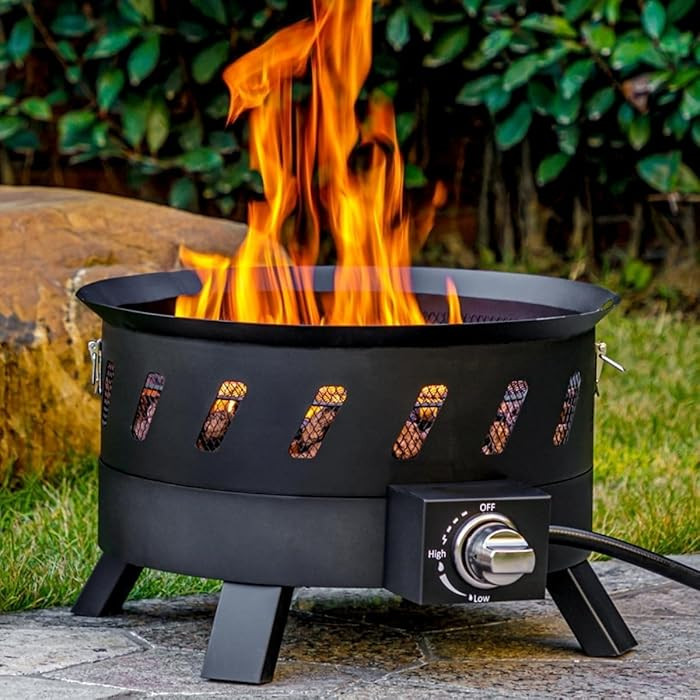 Amazon.com : EcoNook 17.3 inch Portable Propane Fire Pits, Gas Fire Pit Bowl for Outside with Lid... | Amazon (US)