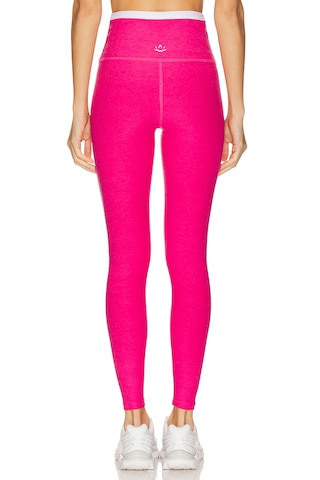 Beyond Yoga Spacedye Outlines High Waisted Midi Legging in Vivid Pink Heather & Cloud White from ... | Revolve Clothing (Global)