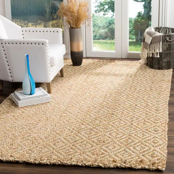 SAFAVIEH Handmade Natural Fiber Daiana Diamond Trellis Jute Rug - 8' x 10' - Ivory/Natural | Bed Bath & Beyond